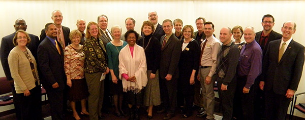 East and West Ohio cabinets stand for grooup photo