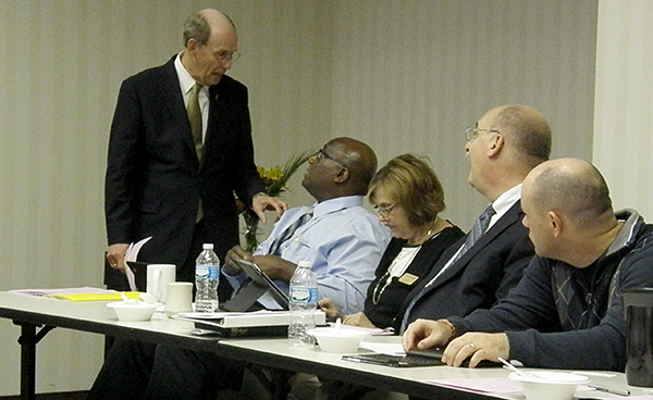 Bishop Hopkins speaks to Bishop Palmer