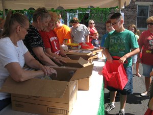 Receiving school supplies