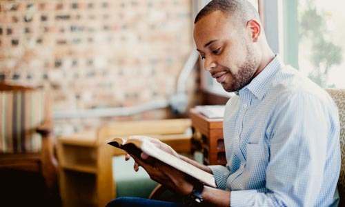 Man reading book