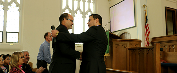 Luigi Greets Rev. Diaz