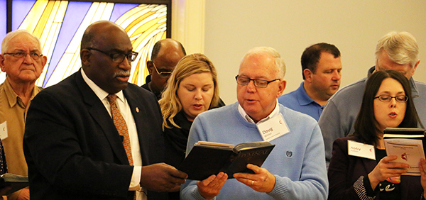 Bishop Palmer singing with others