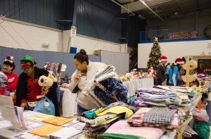 People receiveing CHristmas items