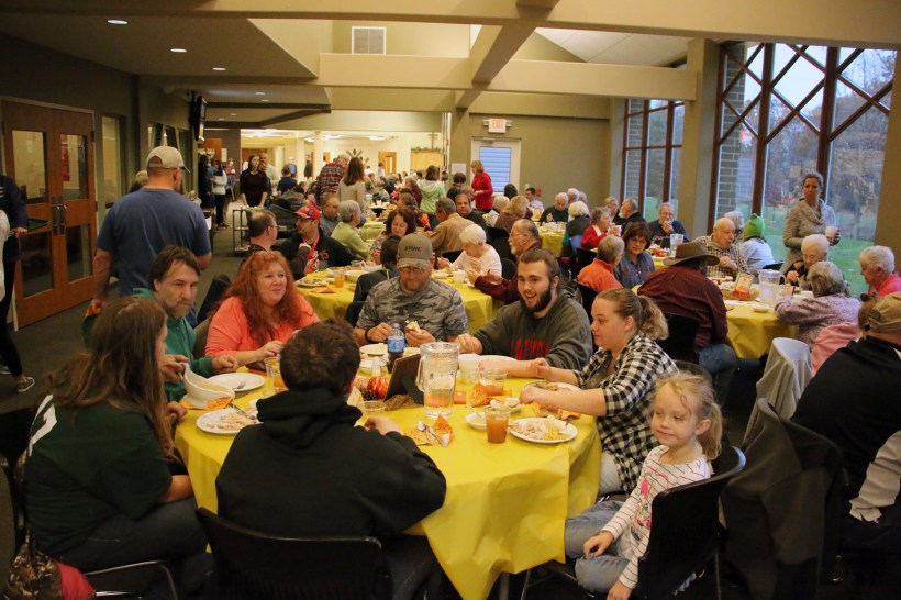 Gathering at Thanksgiving Feast