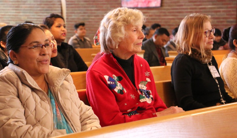 Women sitting in pew