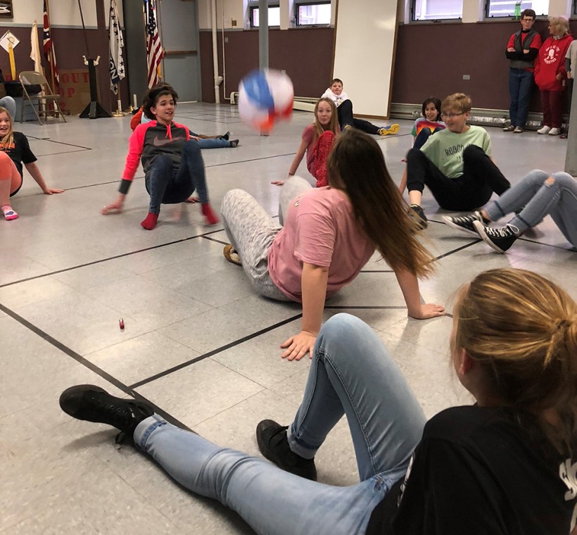 Youth playing crab soccer