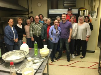 Church members who worked at pancakestudy pose for photo