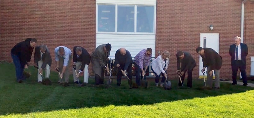 Fredricktown individuals with shovels ground breaking
