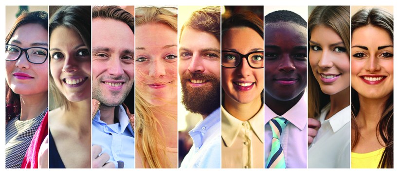 Headhots of nine young adults